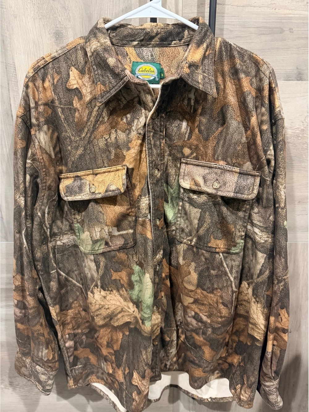 Cabela's Men's Large Regular Camouflage Fleece-Lined Hunting Shirt Jacket, 100%